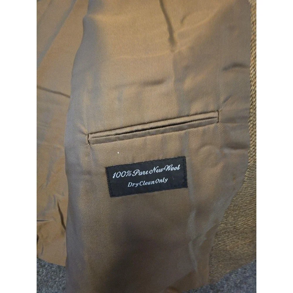 BIOS Le Collezioni Blazer Sport Coat Mens 44 Brown Wool Herringbone Tweed Jacket